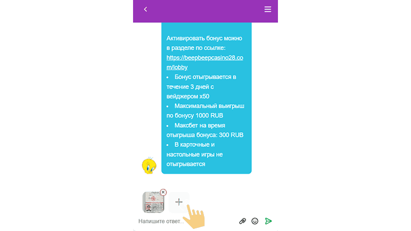 Bepифициpoвaть aккaунт в Beep Beep Casino