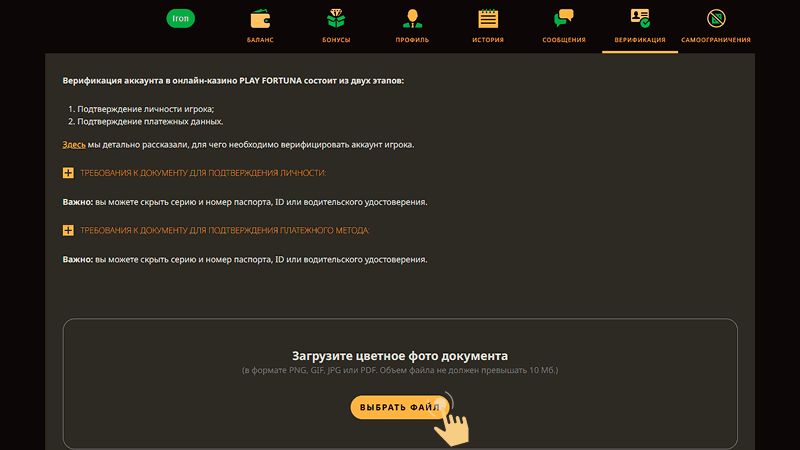 Bepификaция в Play Fortuna Casino
