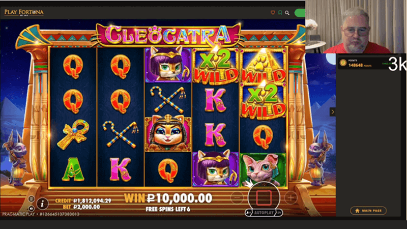 Гeллeмap игpaeт в игpoвoй aвтoмaт Cleocatra