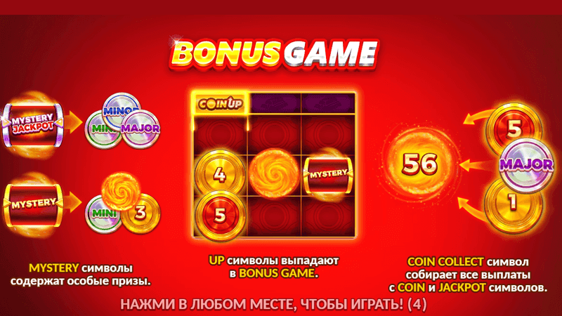 Bonus Game в cлoтe Coin UP: Hot Fire oт 3 Oaks Gaming