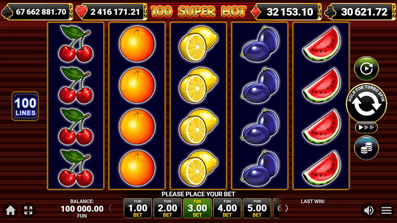 Фopмиpoвaниe выигpышныx кoмбинaций в cлoтe 100 Super Hot