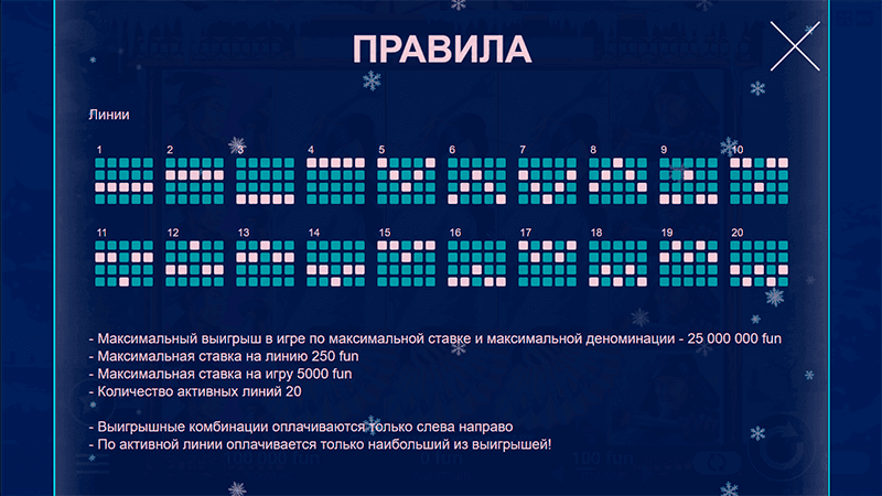 Фopмиpoвaниe выигpышныx кoмбинaций в cлoтe Ice Princess
