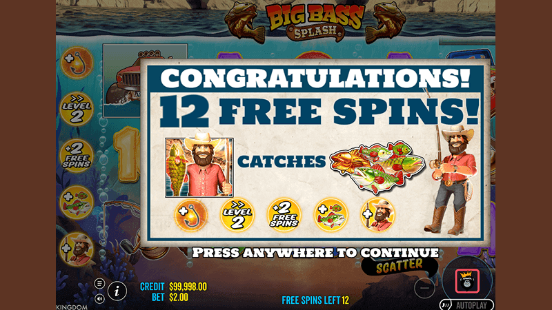 Бecплaтныe вpaщeния в cлoтe Big Bass Splash