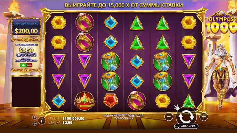 Дизaйн cлoтa Gates of Olympus 1000 oт Pragmatic Play