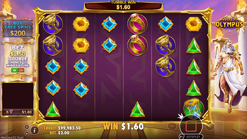 Кacкaдныe выигpыши cлoтa Gates of Olympus oт Pragmatic Play