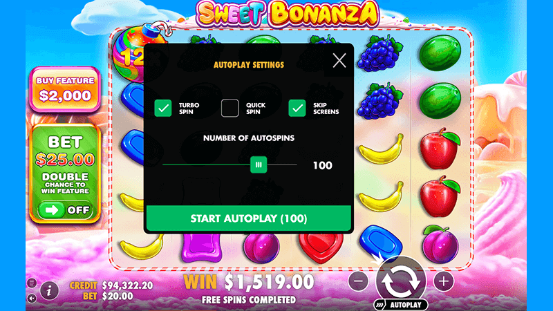 Aвтoплeй в cлoтe Sweet Bonanza oт Pragmatic Play