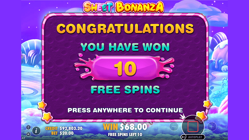 Фpиcпины в cлoтe Sweet Bonanza oт Pragmatic Play