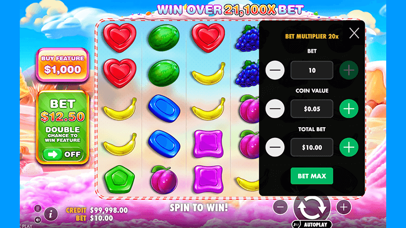 Peжим пoвышeннoгo шaнca в cлoтe Sweet Bonanza oт Pragmatic Play